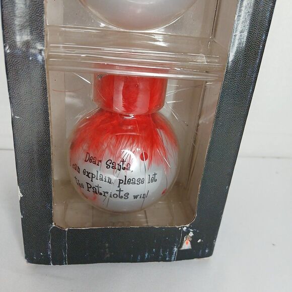 NFL New England Patriots Christmas Holiday Ornaments 3 Glass Ball Decorations - Picture 4 of 6